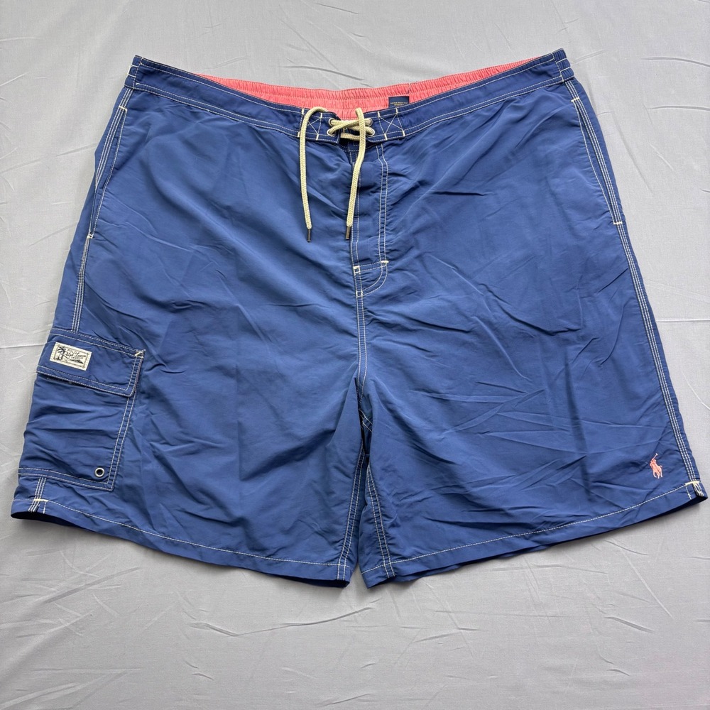 Polo Ralph Lauren Mens Navy Blue‎ Swim Trunks Cargo Board Shorts 4XB Big